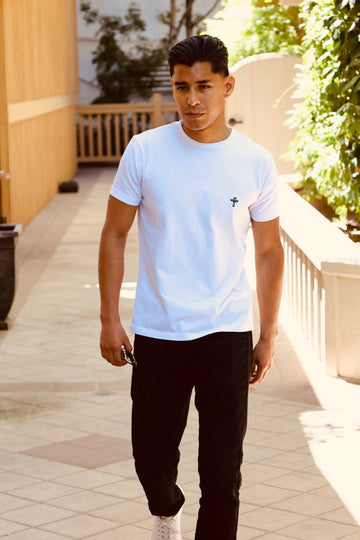 Heart & Cross T-shirt in white